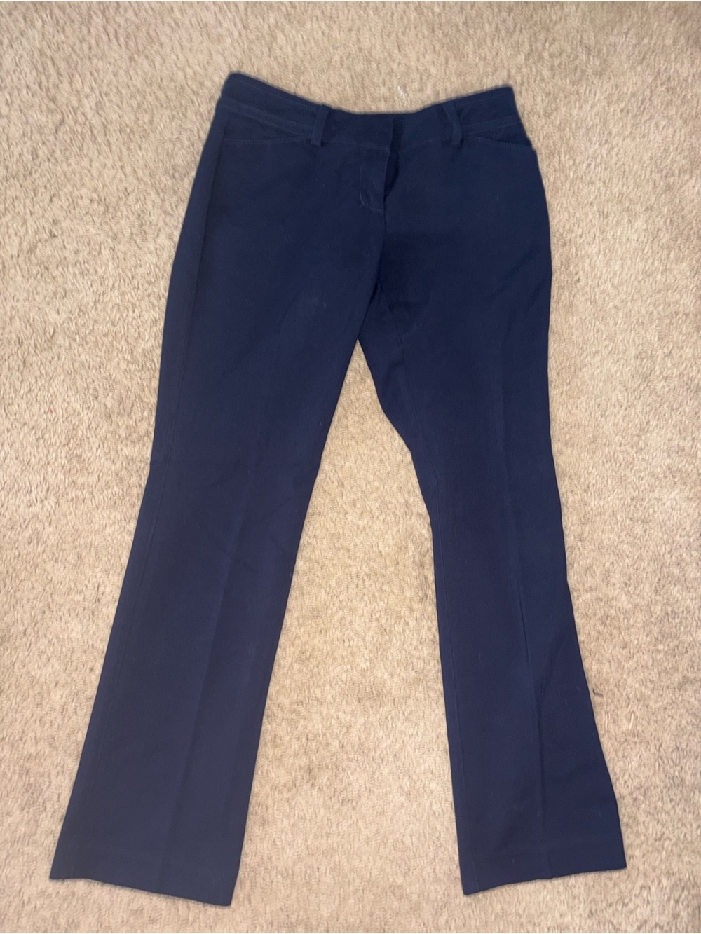 7th Avenue Sz 2 Petite Women's Navy Straight-Leg Pants